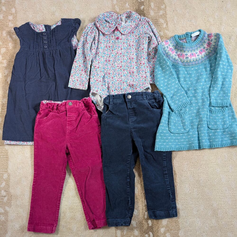JoJo Maman Bébé Girls 2T - 3T Outfit Bundle (Tops, Pants, Dresses)
